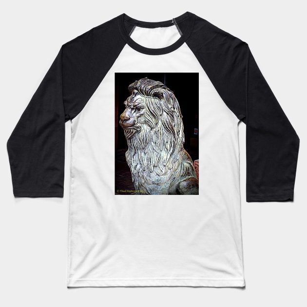 Bronze lion Baseball T-Shirt by thadz